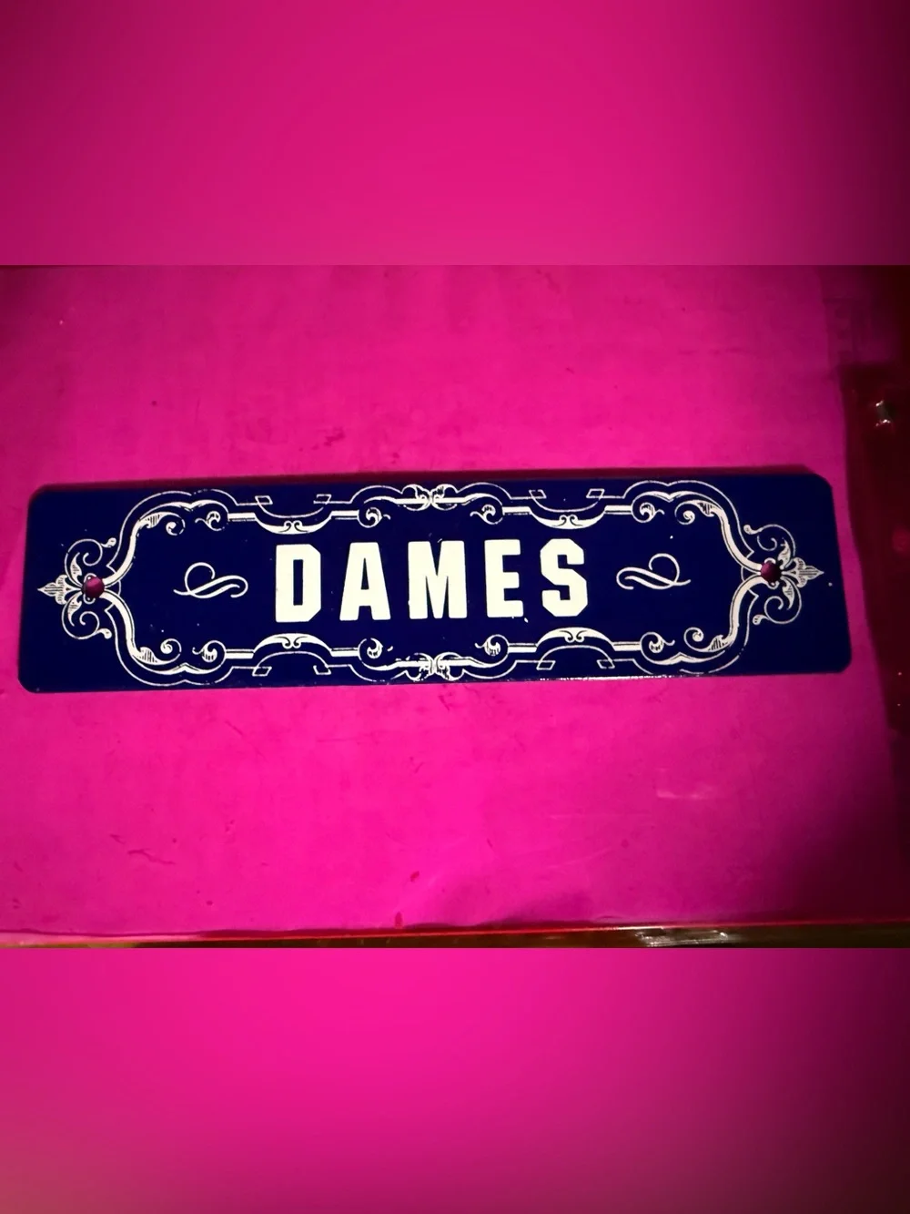 DAMES Decorative Wall Sign - Navy Blue Vintage Style
